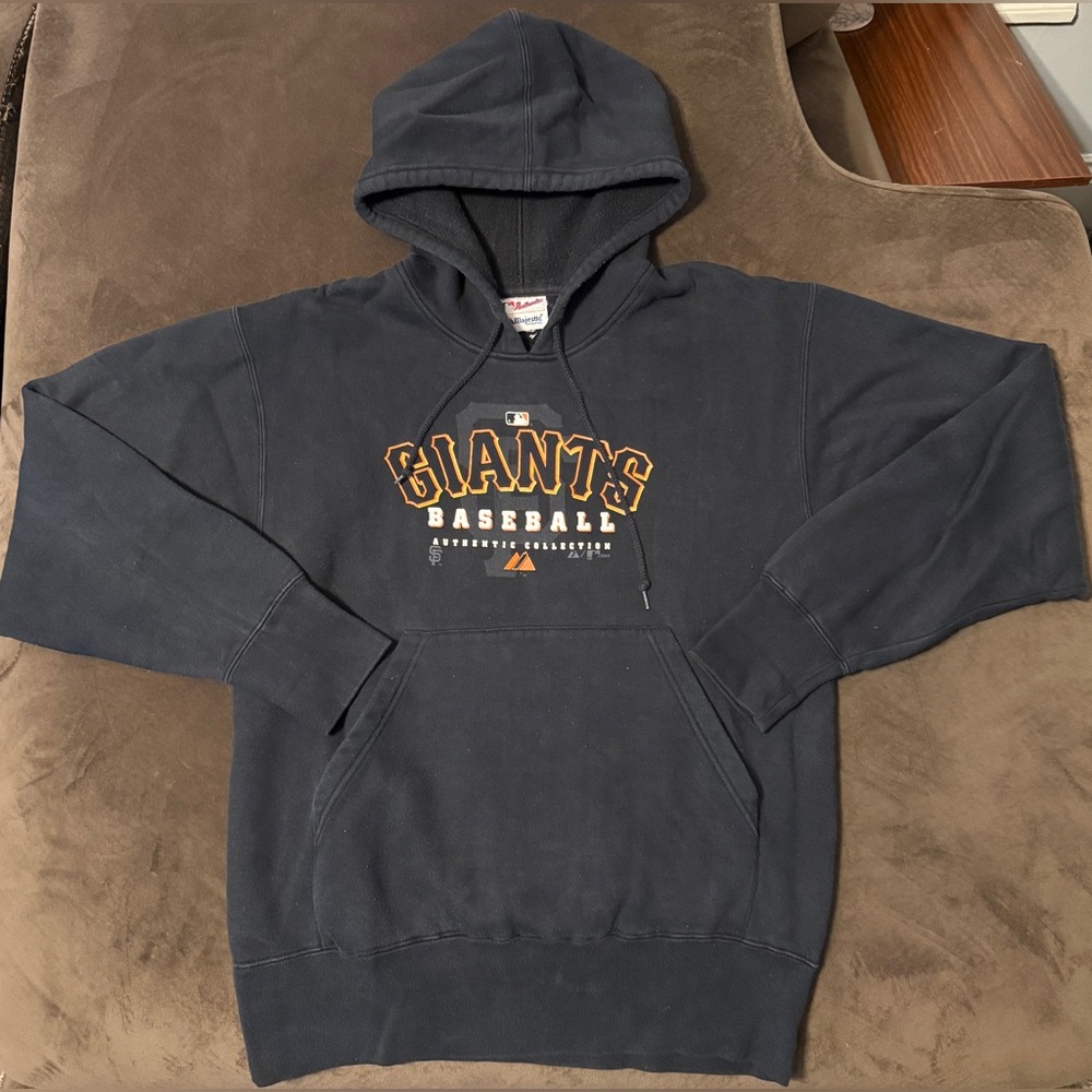 Y2K 2005 Majestic San Francisco Giants MLB Black Hoodie Sweatshirt Medium